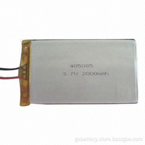 3.7V 2,000mAh Lithium-ion Polymer Battery with 4.0mm Thickness